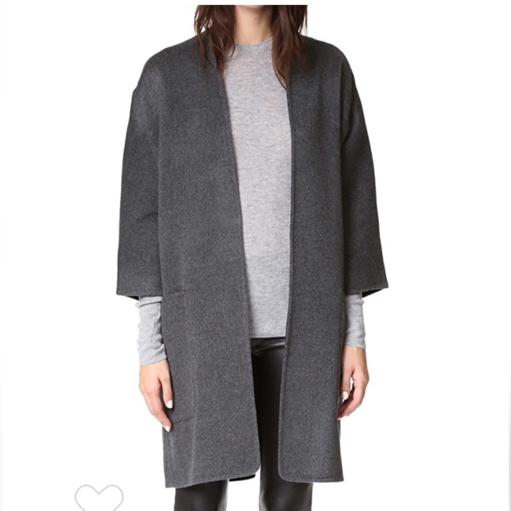 Vince Open Front Reversible Wool Cardigan